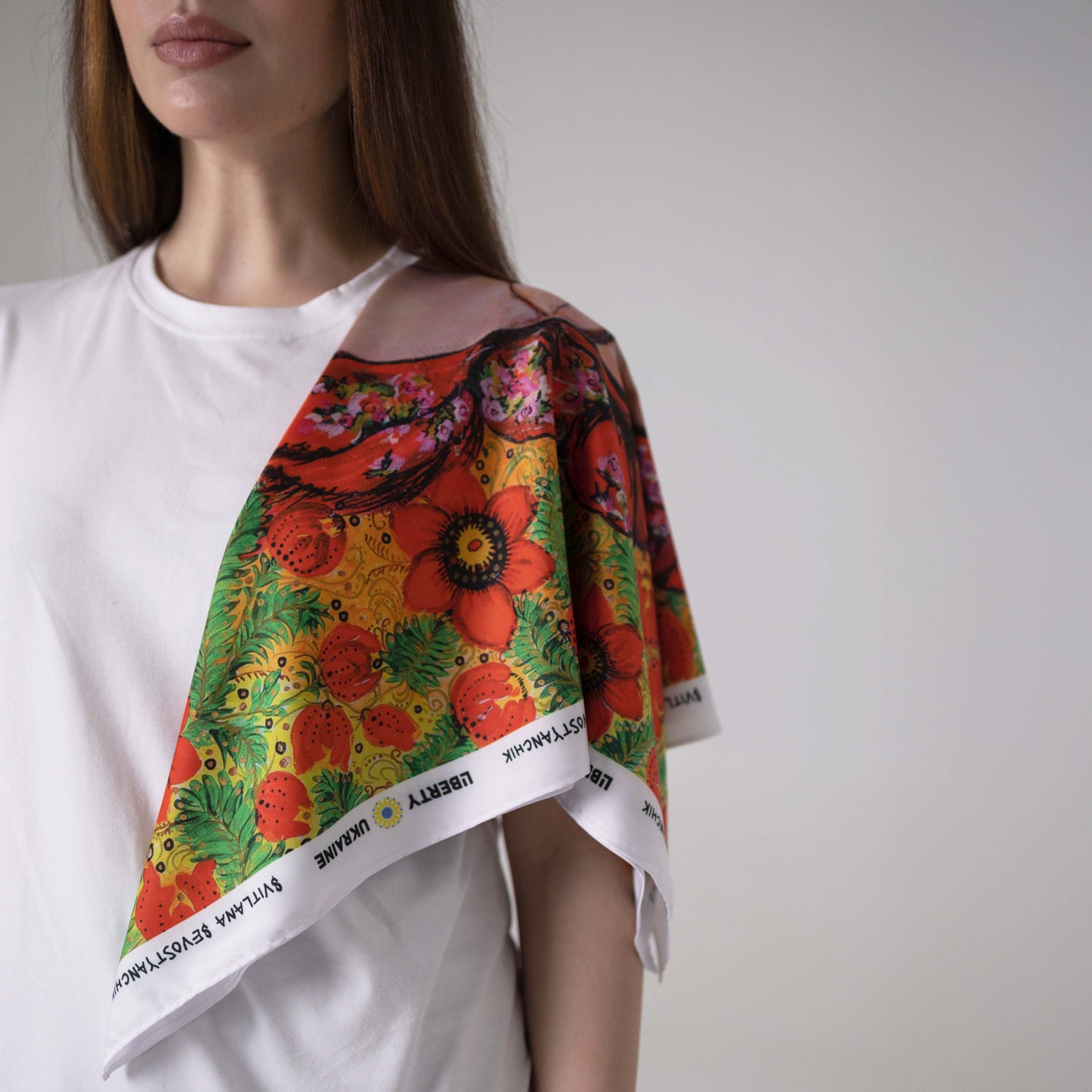 Kvitucha. In Bloom Silk Scarf
